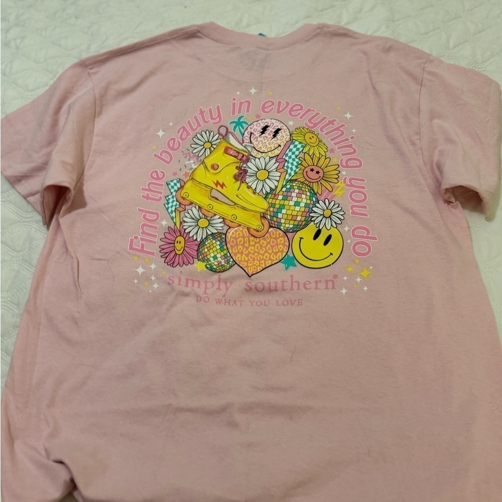NWT Simply Southern pink FIND THE BEAUTY IN EVERYTHING YOU DO t-shirt size L - Picture 3 of 8